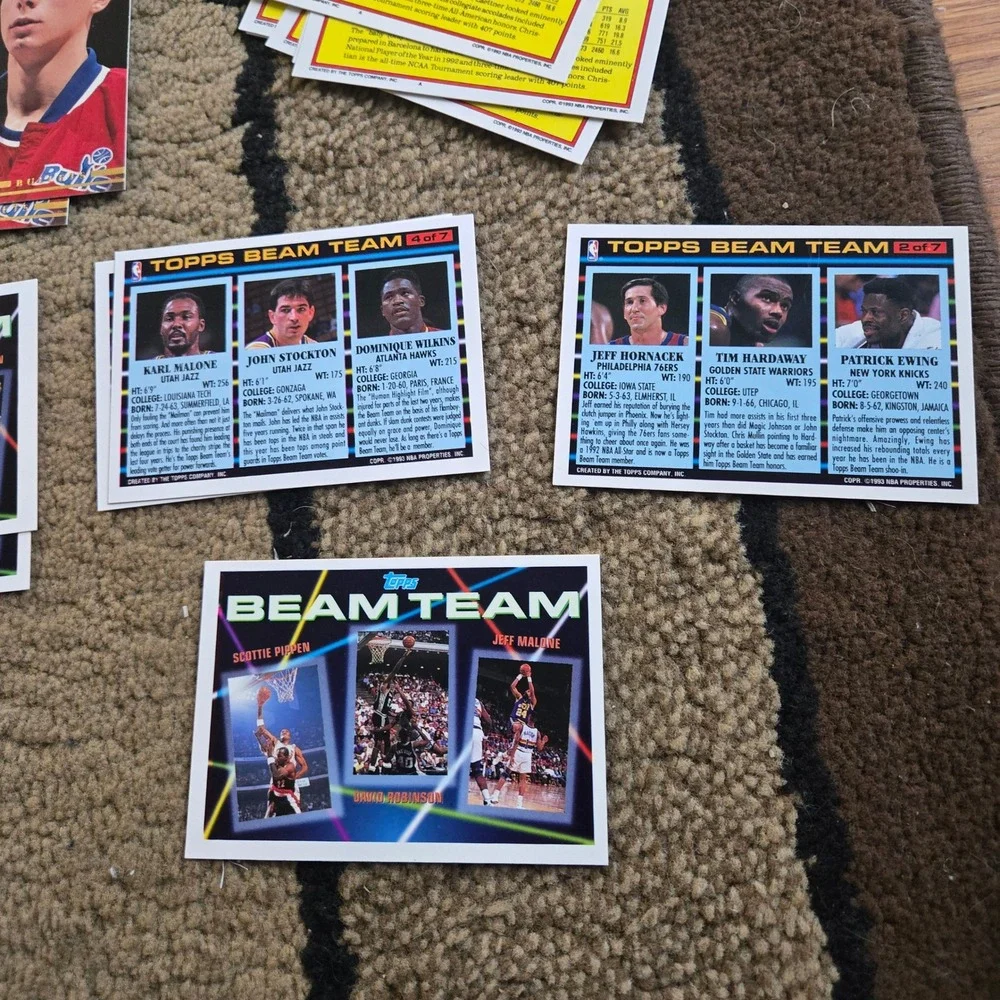 1992-93 Topps Basketball Card LotAlonzo Mourning Rookie Beam Team Michael Jordan